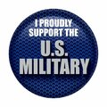Goldengifts 2 in. I Proudly Support USA Military Button GO3336477